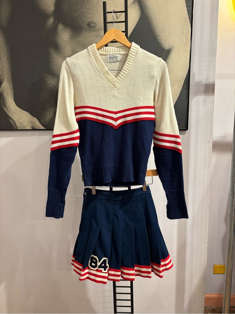 Kandel Mills Vintage Cheerleading Set Pleated Skirt and Sweater 84 - Picture 6 of 6